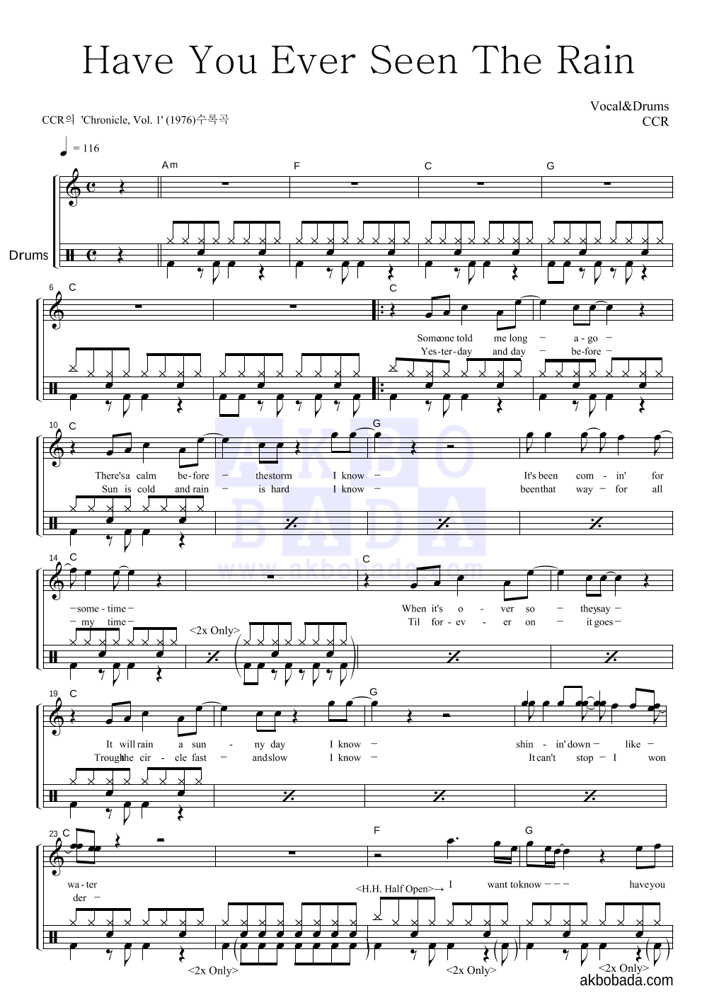 Have You Ever Seen The Rain Violin CCR Have you Ever Seen The Rain 악보 : 악보바다