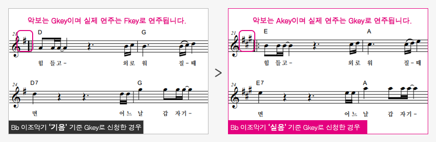 원키악보-조옮김악보