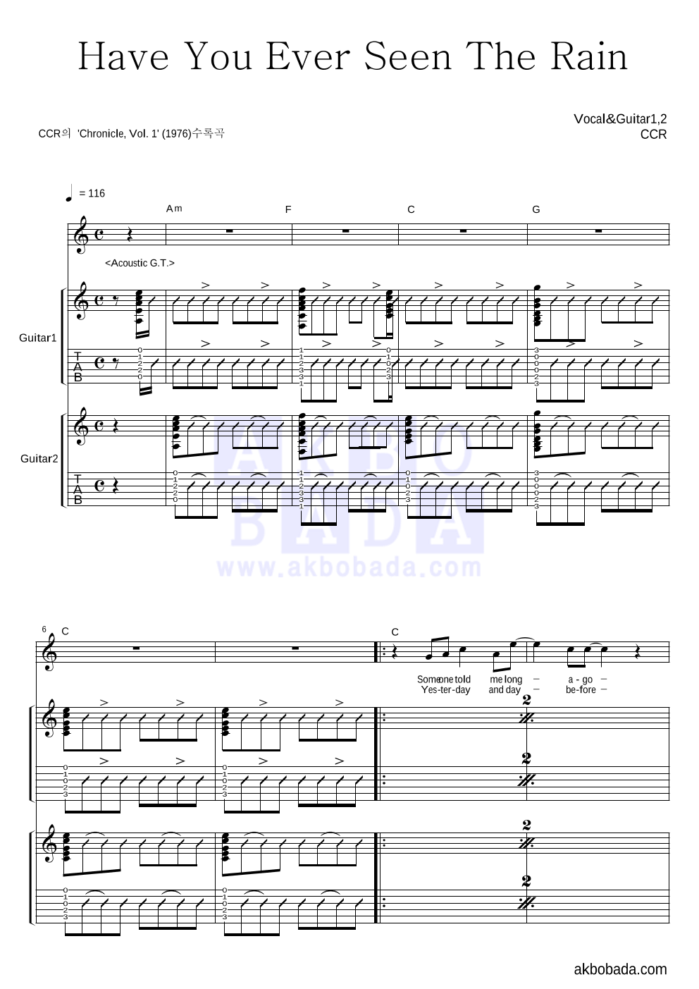Ccr have you ever seen the rain 