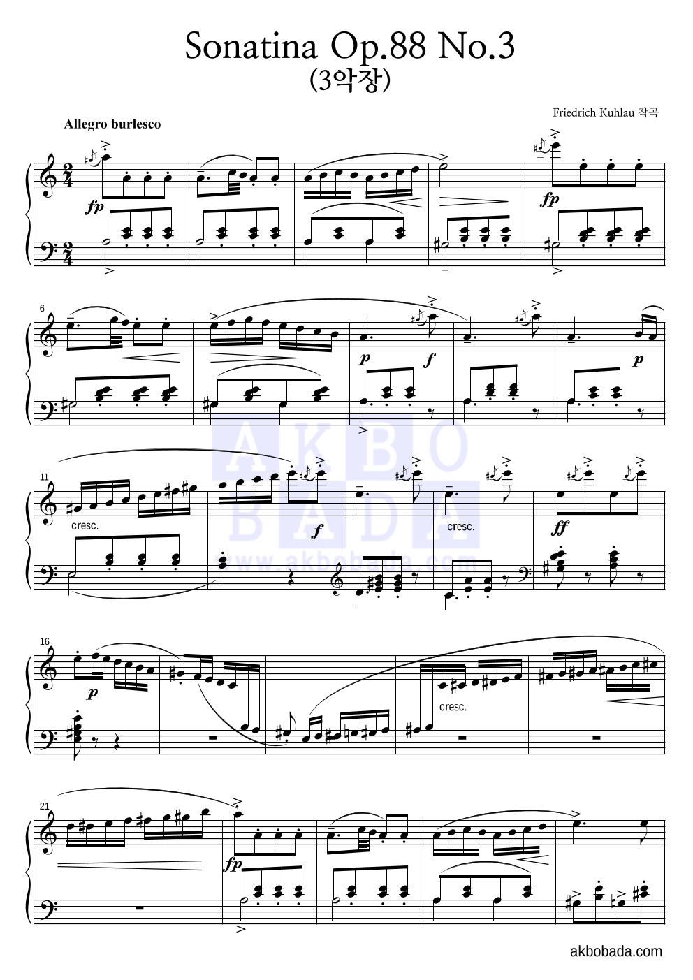  Sonatina Op 88 No 3 