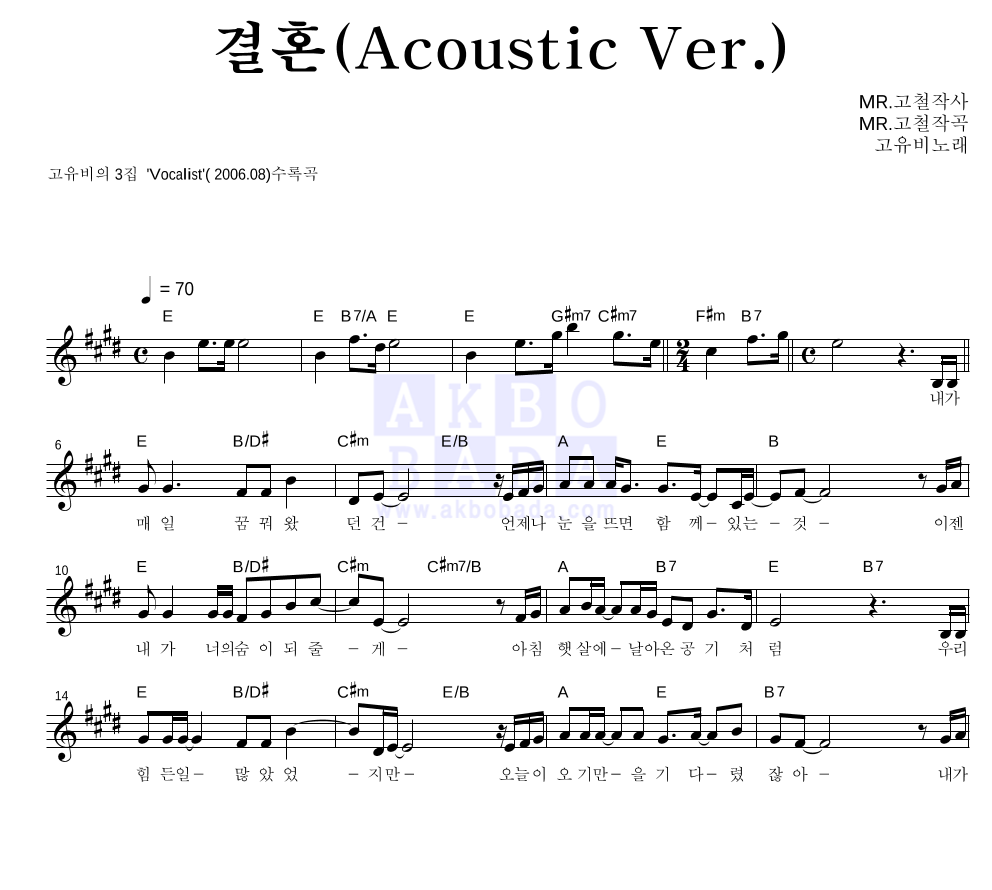 결혼 멜로디 악보 미리보기