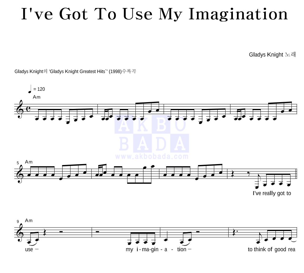 I've Got To Use My Imagination 멜로디 악보 미리보기